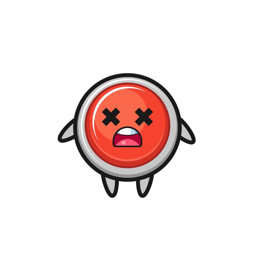 the dead emergency panic button mascot character vector