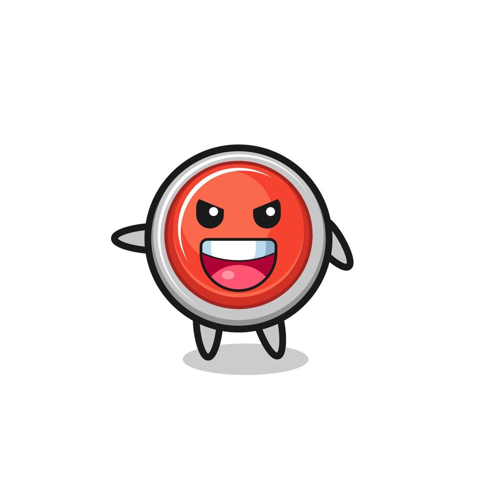 emergency panic button cartoon with very excited pose vector
