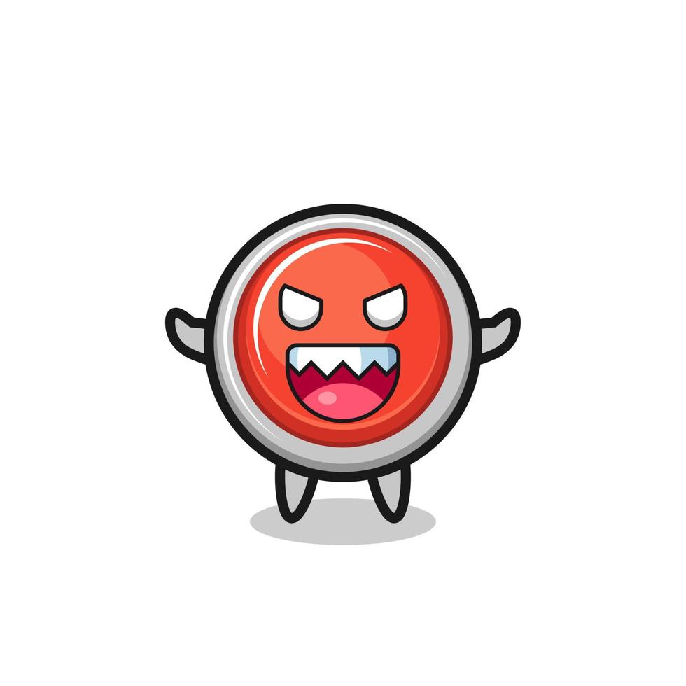 illustration of evil emergency panic button mascot character vector