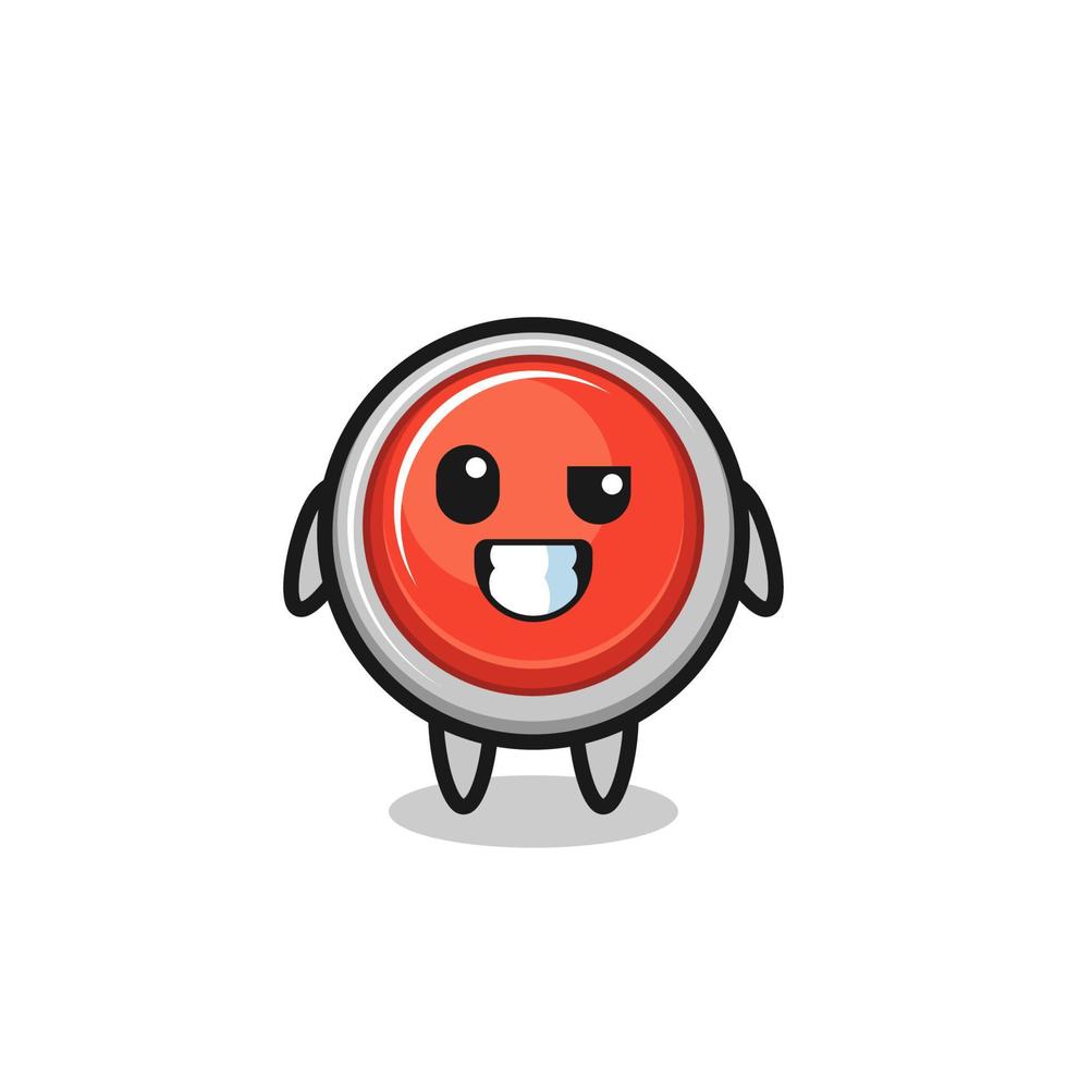 cute emergency panic button mascot with an optimistic face vector