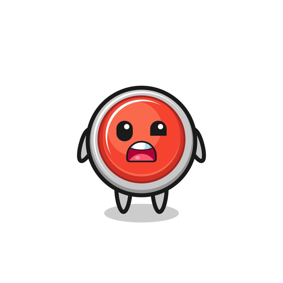 the shocked face of the cute emergency panic button mascot vector