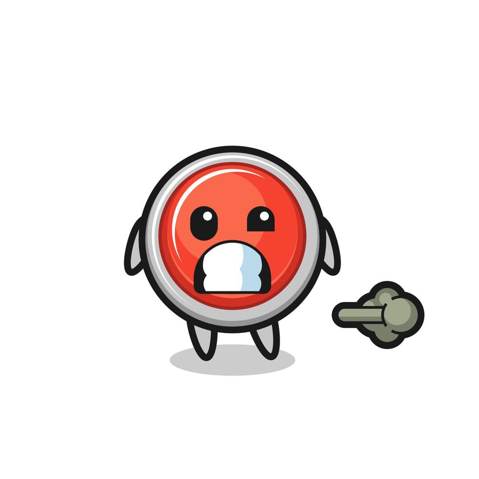 the illustration of the emergency panic button cartoon doing fart vector