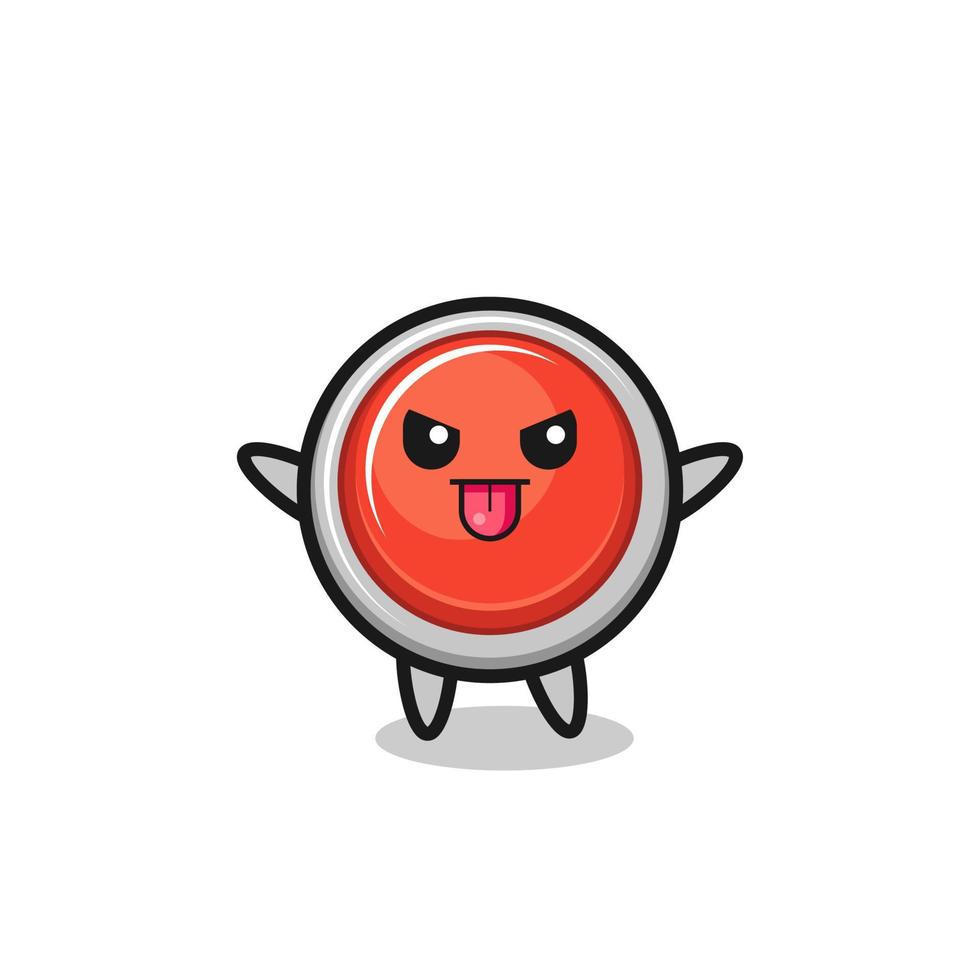 naughty emergency panic button character in mocking pose vector