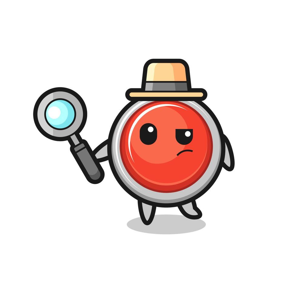 emergency panic button detective character is analyzing a case vector