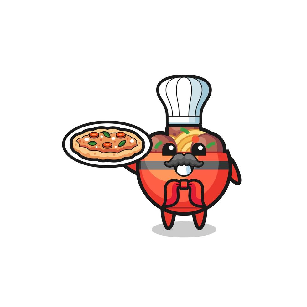 meatball bowl character as Italian chef mascot vector