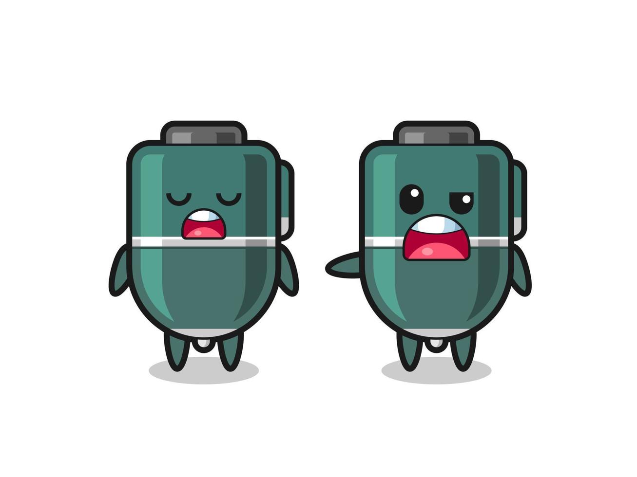illustration of the argue between two cute ballpoint characters vector