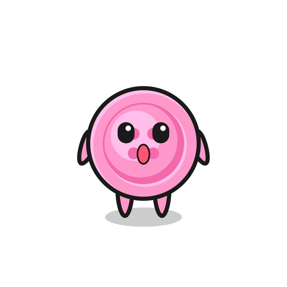 the amazed expression of the clothing button cartoon vector