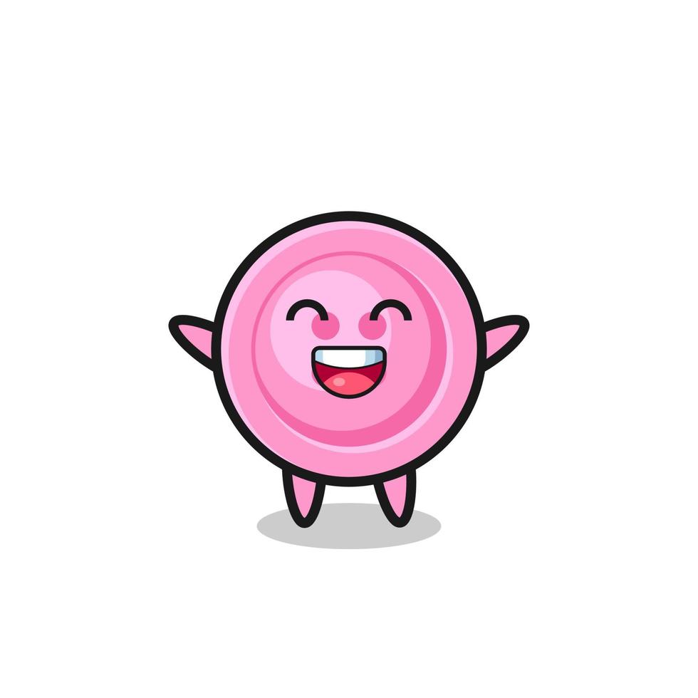 happy baby clothing button cartoon character vector
