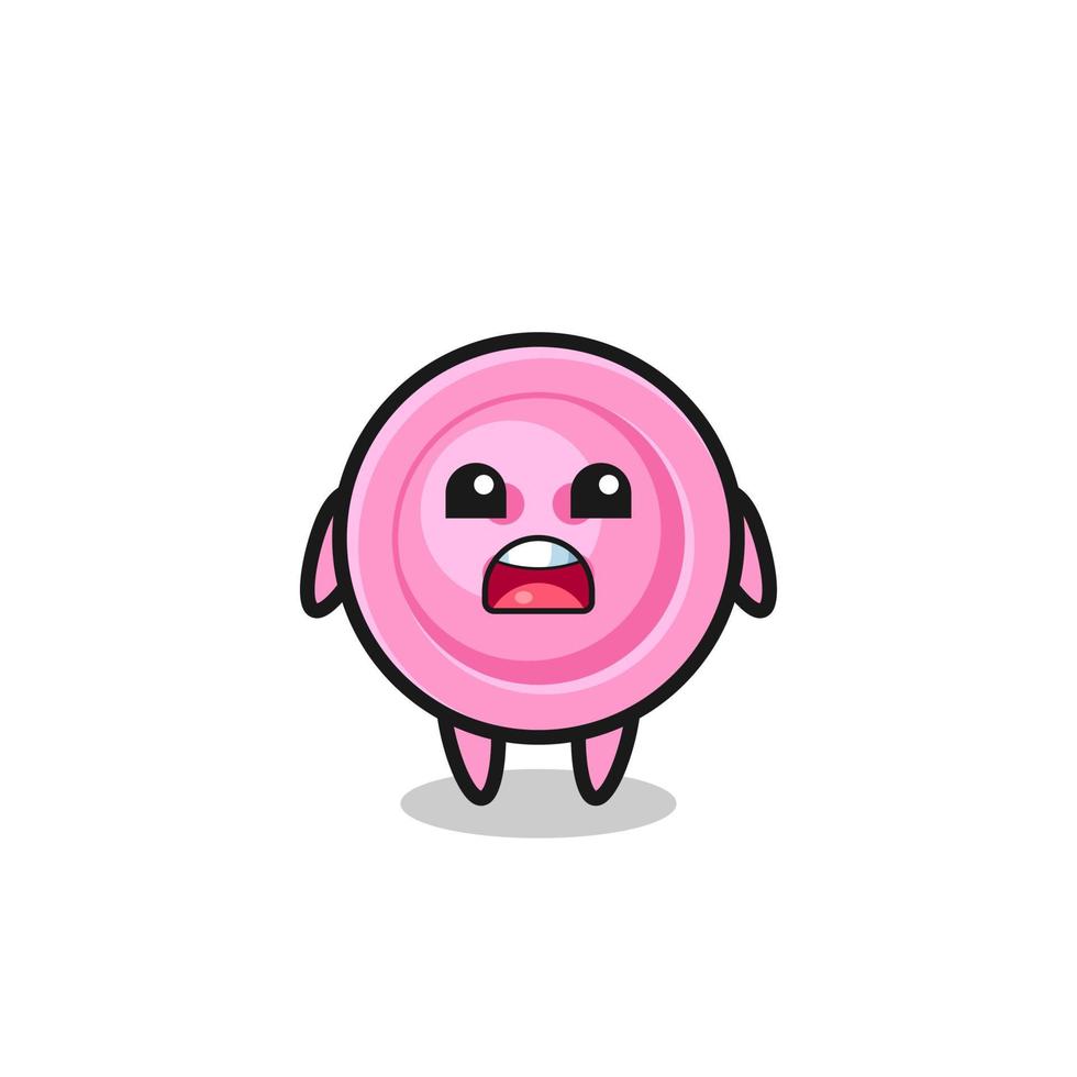 clothing button illustration with apologizing expression, saying I am sorry vector