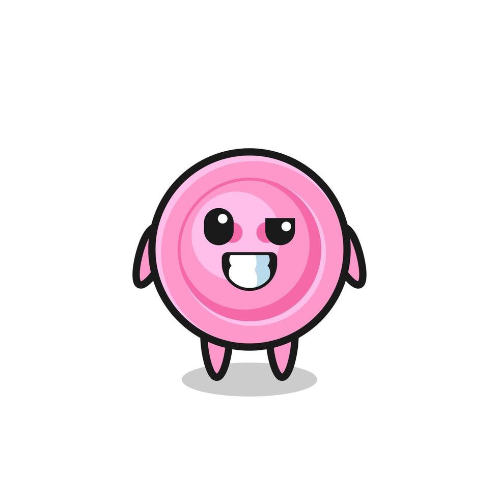 cute clothing button mascot with an optimistic face vector