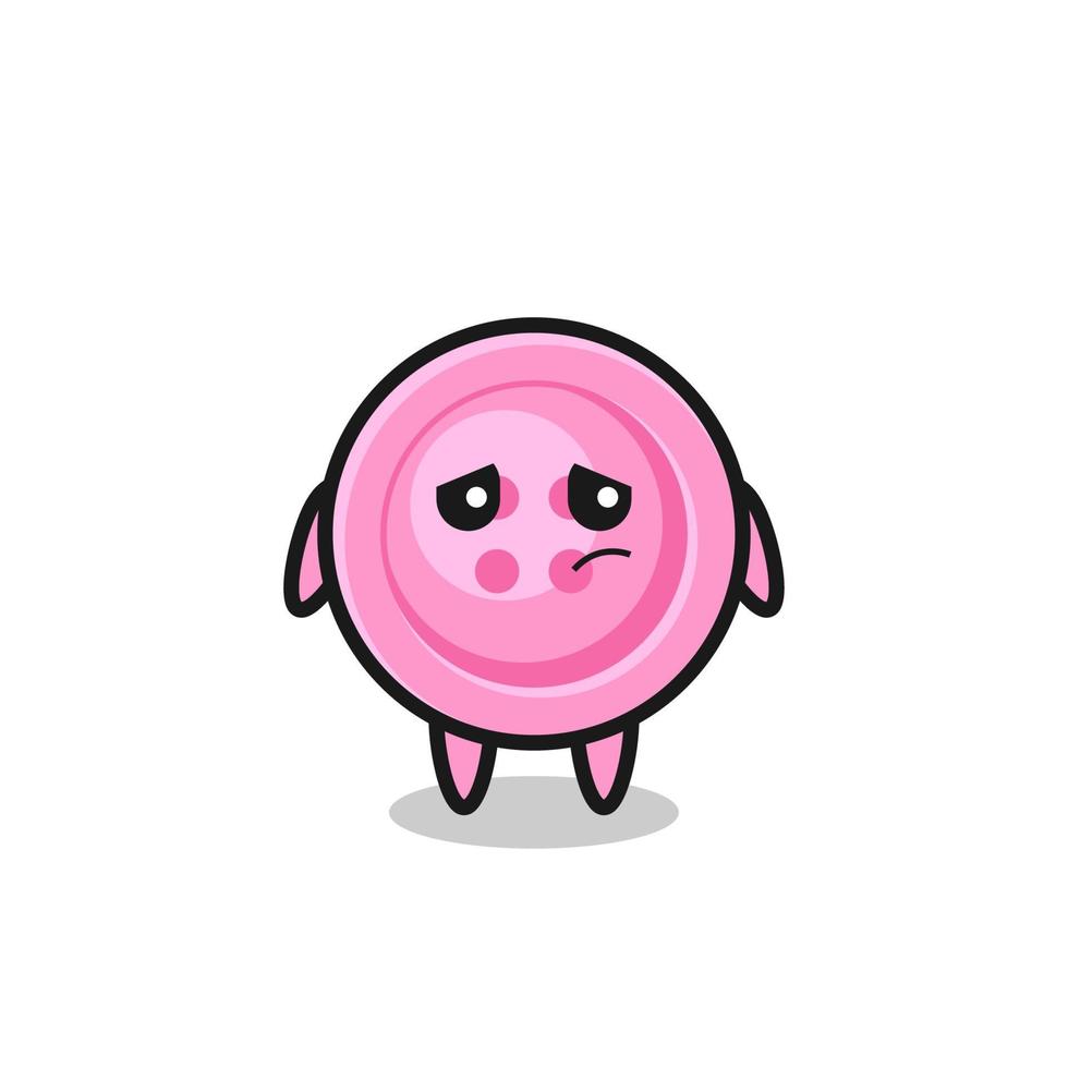 the lazy gesture of clothing button cartoon character vector