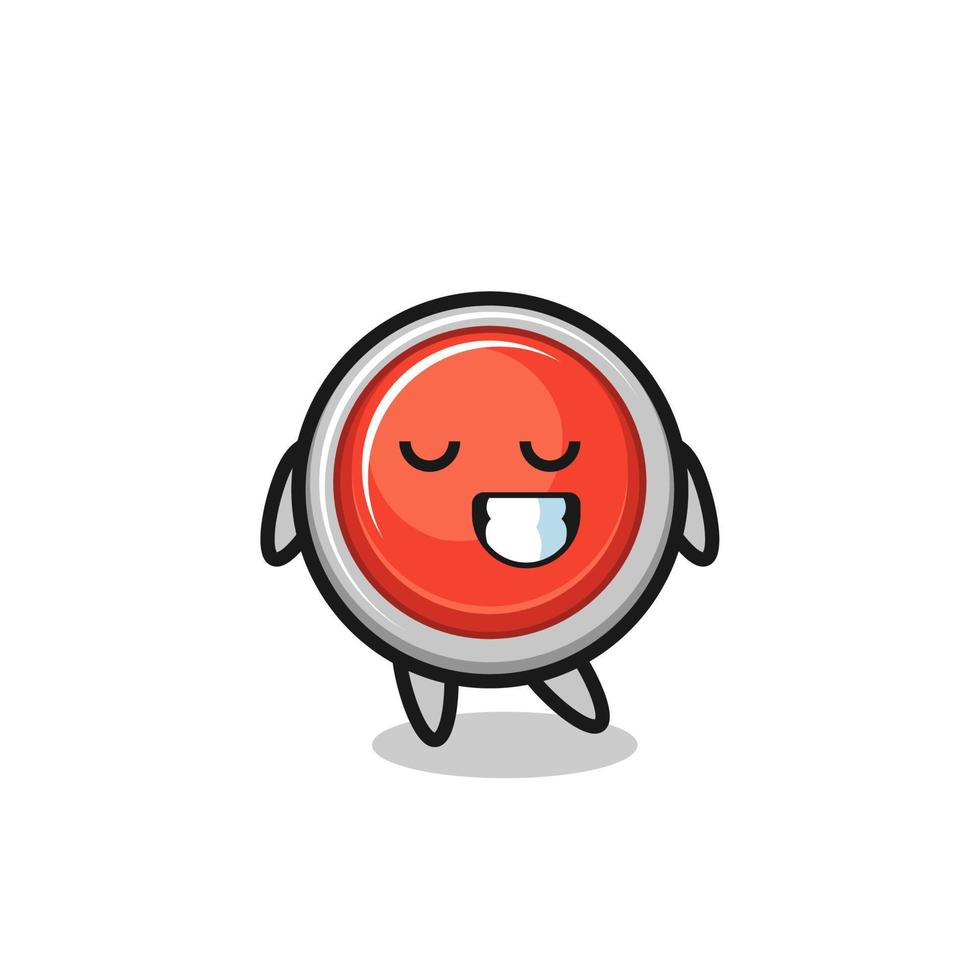 emergency panic button cartoon illustration with a shy expression vector