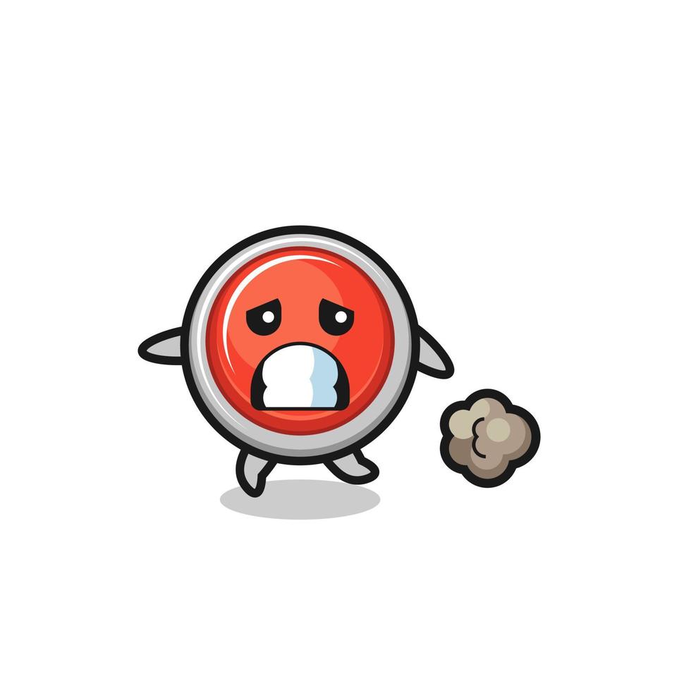 illustration of the emergency panic button running in fear vector