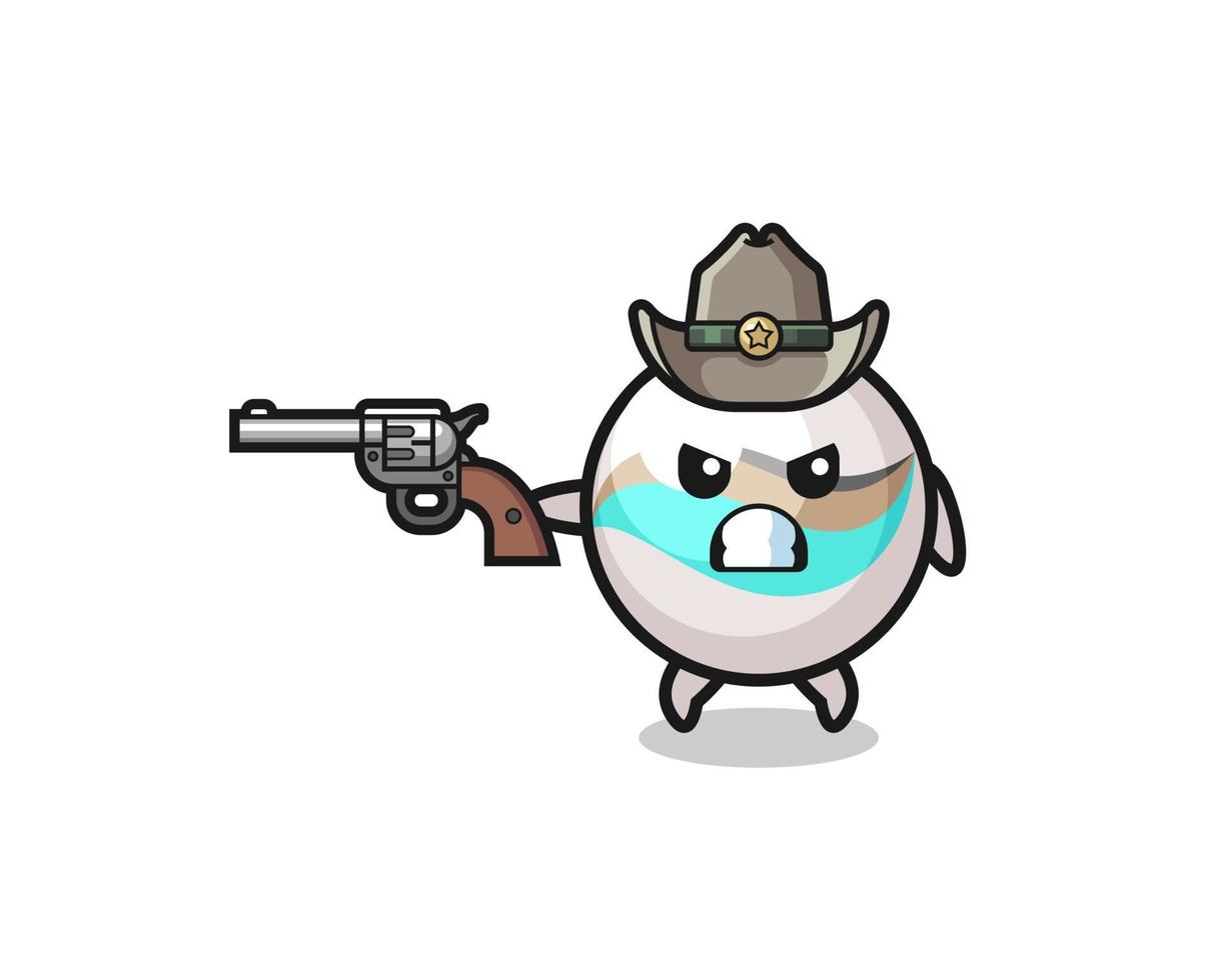 the marble toy cowboy shooting with a gun vector