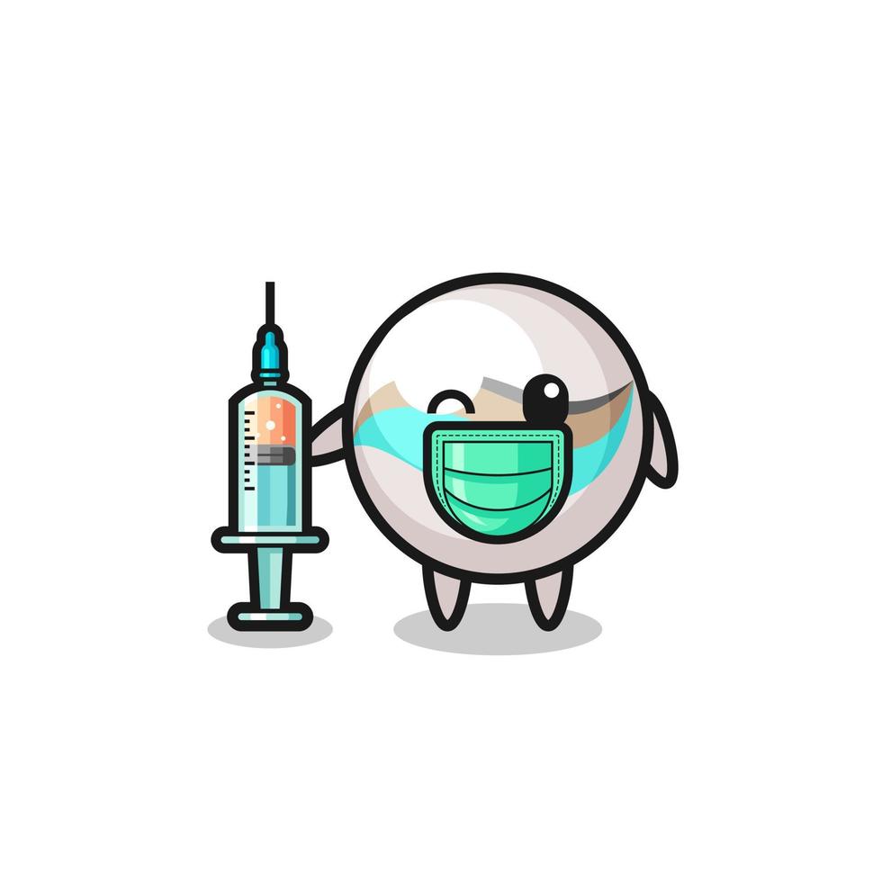 marble toy mascot as vaccinator vector