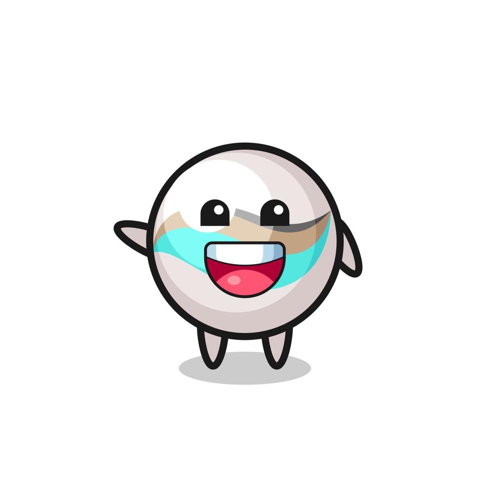 personaje de mascota linda de juguete de mármol feliz vector