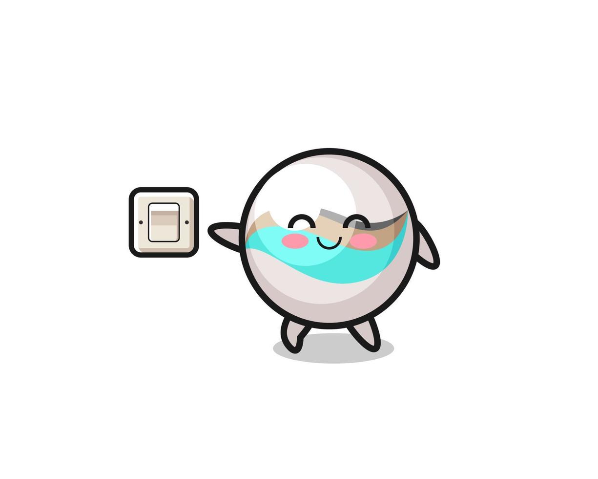 cartoon marble toy is turning off light vector