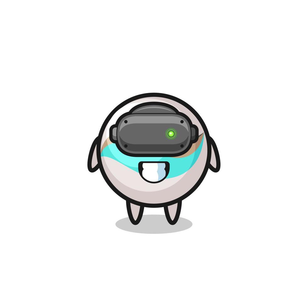 cute marble toy using VR headset vector