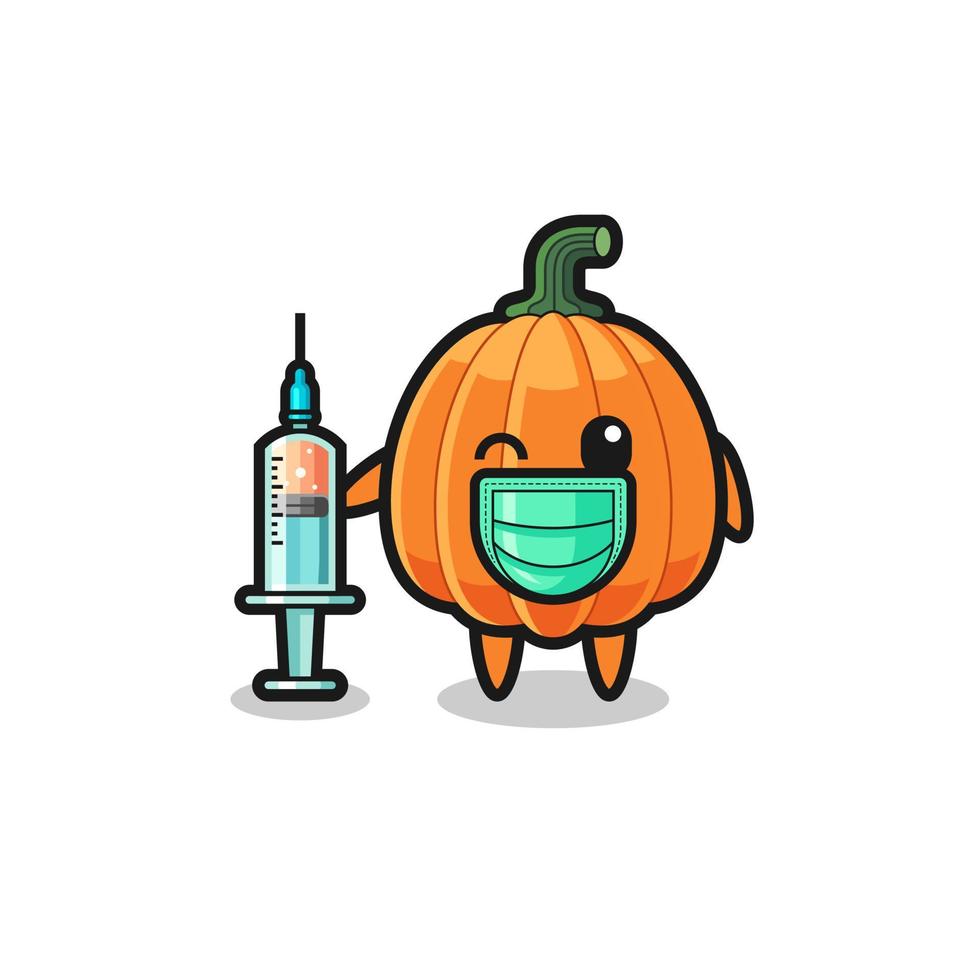 pumpkin mascot as vaccinator vector