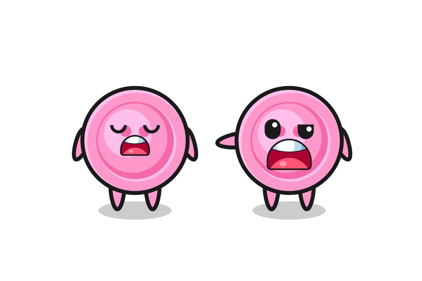 illustration of the argue between two cute clothing button characters vector