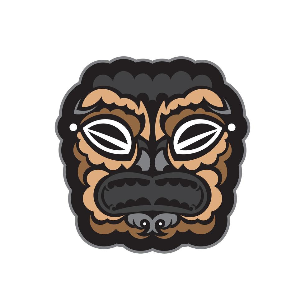 cara de patrón maorí. máscara de estilo samoano. estampado polinesio para camisetas, tazas, estuches de teléfonos y más. identidad corporativa exclusiva. ilustración vectorial vector
