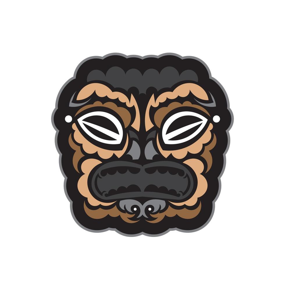 Maori pattern face. Samoan style mask. Polynesian print for T-shirts, cups, phone cases and more. Exclusive corporate identity. illustration. vector