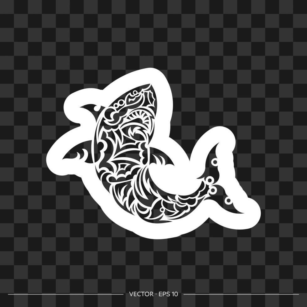 Shark print in Maori style. Vector