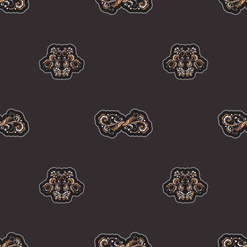 Seamless presentable pattern with flowers and monograms in simple style. Good for mural wallpaper, textiles and printing. Vector illustration.
