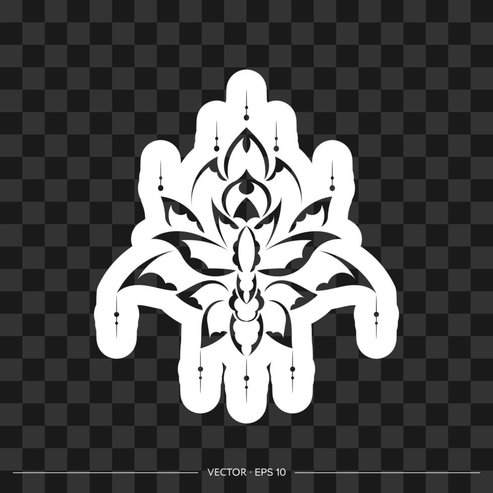 estampado de flores de loto, elemento decorativo de yoga o zen en estilo boho, decoración india moderna. vector