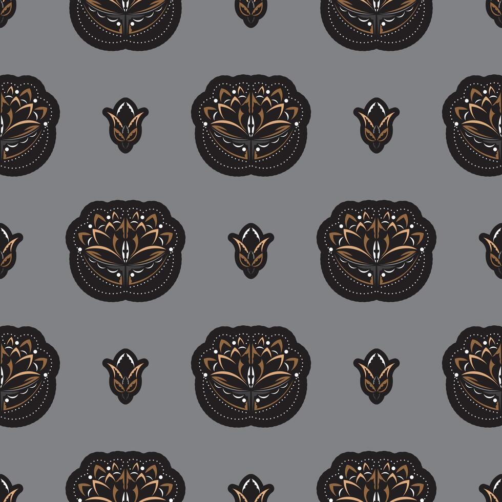 Seamless pattern with lotuses. Expensive and luxurious style. Good for covers, fabrics, postcards and printing. Vector