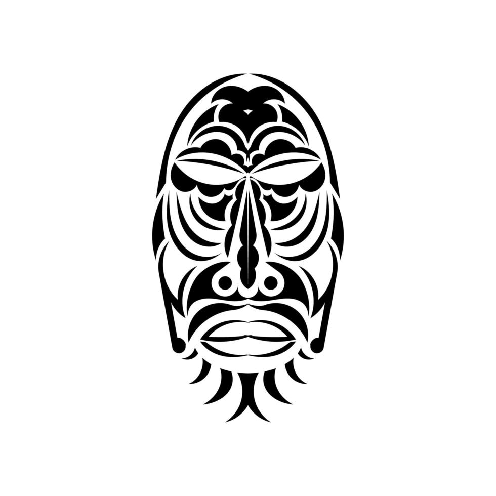 la cara del jefe al estilo de los adornos hawaianos. Diseños de tatuajes samoanos. aislado. vector