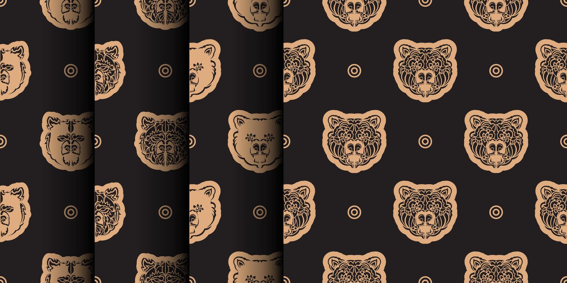 establecer fondo transparente con cara de oso. adecuado para fondos, estampados, prendas de vestir y textiles. ilustración vectorial vector