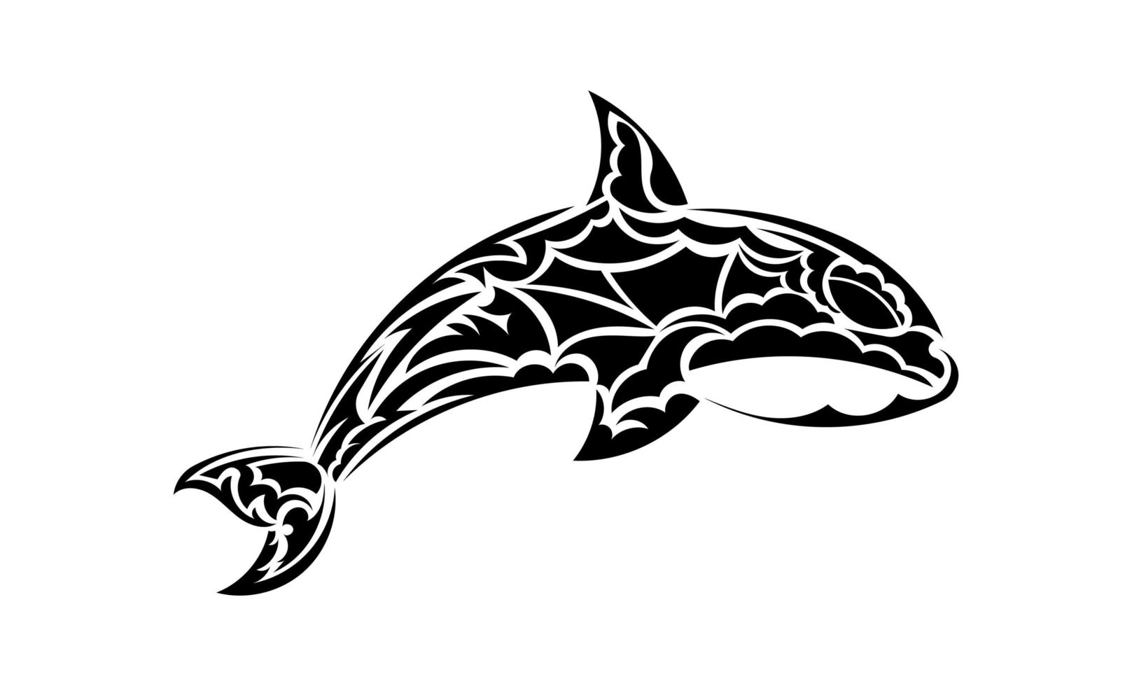 tatuaje de ballena en estilo simple. aislado. vector