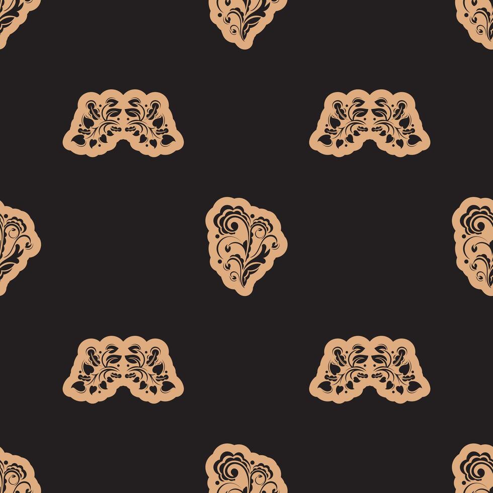 Seamless luxury pattern with flowers and monograms in Simple style. Good for menus, postcards, murals and fabrics. vector