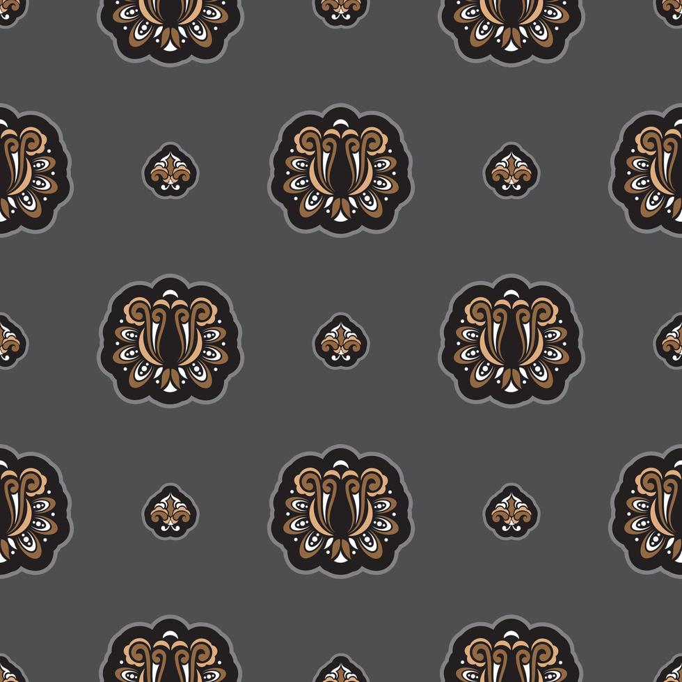 Seamless dark pattern with monograms in the Baroque style. Good for backgrounds, prints, apparel and textiles. Vector