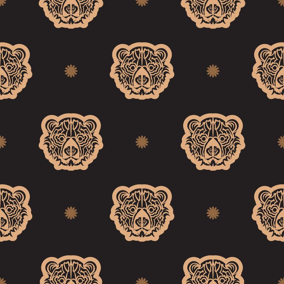 Seamless pattern with a bear face. Good covers, fabrics, postcards and printing. vector