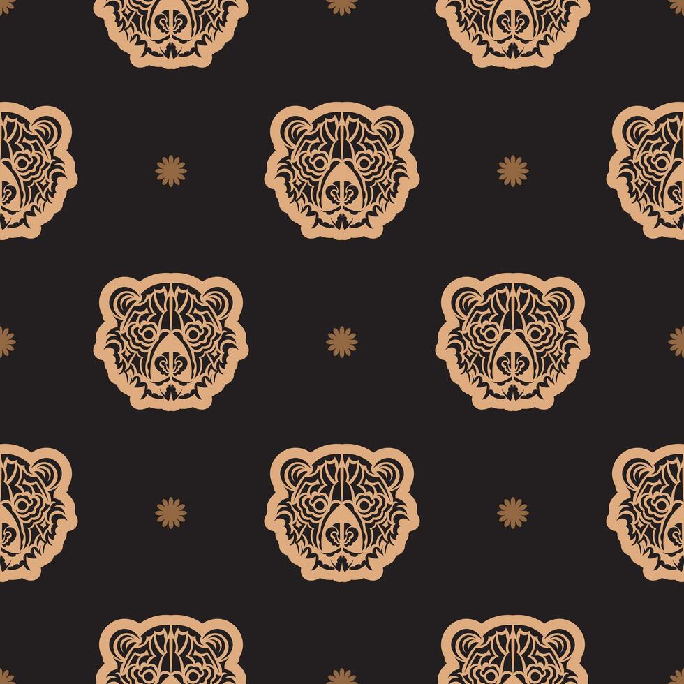 Seamless pattern with a bear face. Good covers, fabrics, postcards and printing. vector