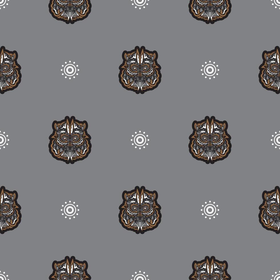 A seamless pattern with a tiger head on it vector