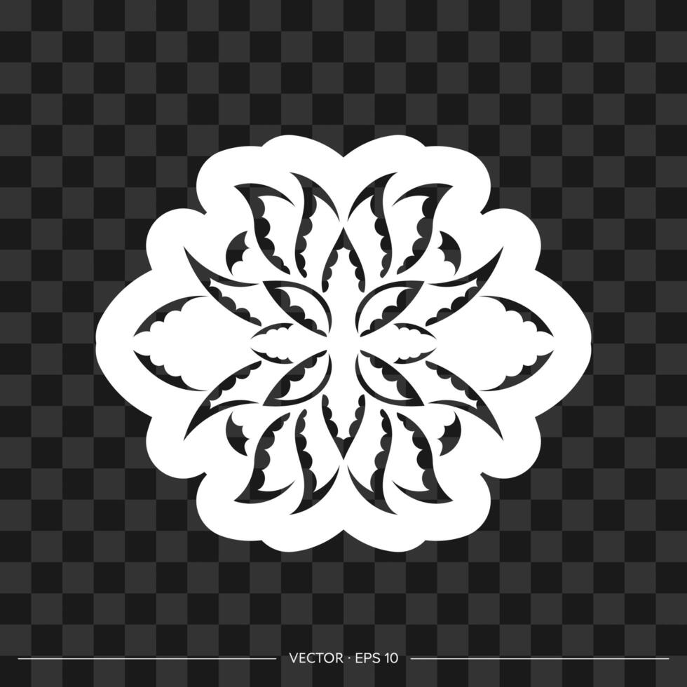 Print Patterned Indian lotus. Samoan style. Isolated. Vector