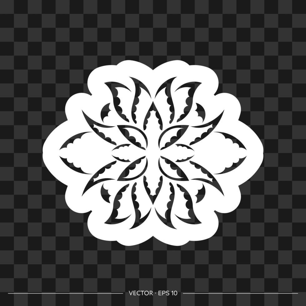 Print Patterned Indian lotus. Samoan style. Isolated. Vector