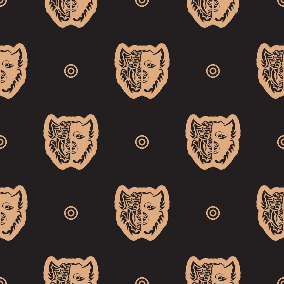 Seamless pattern with a dog's face in simple style. Good for backgrounds, prints, apparel and textiles. illustration. vector