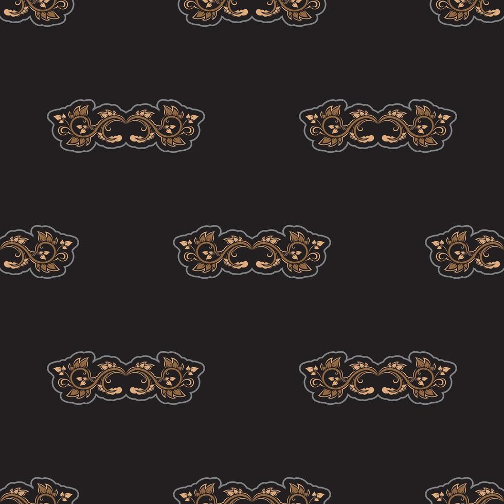 Seamless presentable pattern with flowers and monograms in simple style. vector
