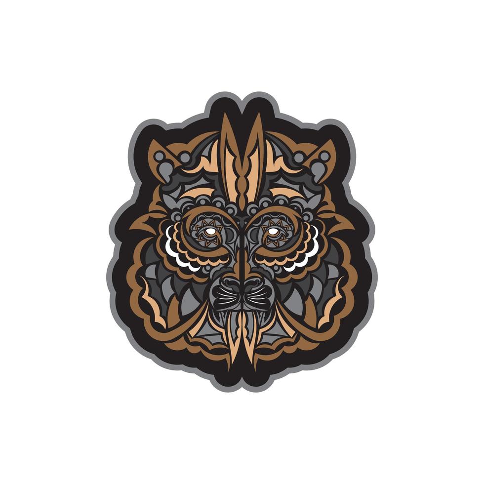 estampado de león. cara de león al estilo boho. estilo exclusivo. ilustrador de vectores. vector