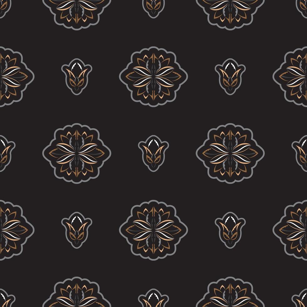 Seamless pattern with lotuses. Expensive and luxurious style. Good for clothing and textiles. Vector