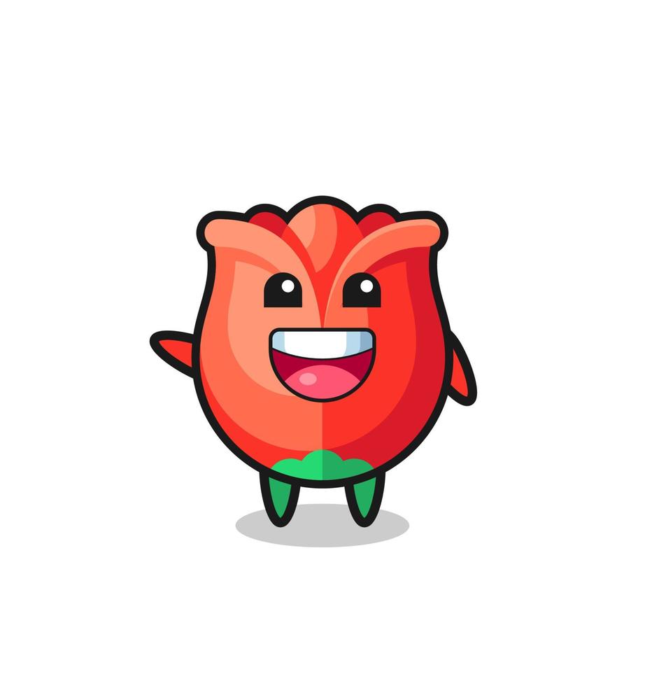 happy rose cute mascot character vector