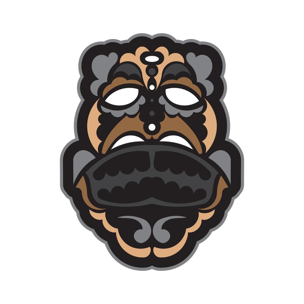 máscara tiki sobre un fondo blanco. bueno para estampados de camisetas, tazas, estuches de teléfonos y tatuajes. aislado. ilustración vectorial vector