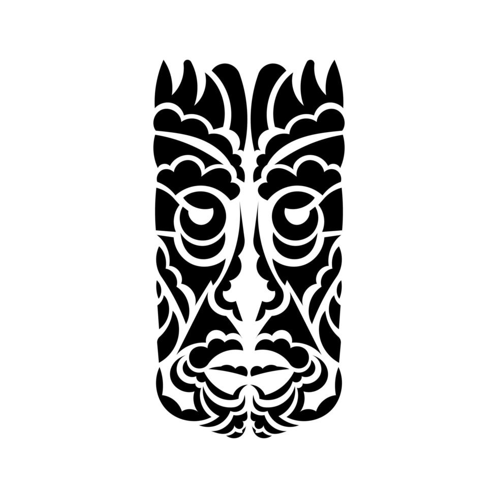 The face of the chief in the style of Hawaiian ornaments. Good for prints. Isolated. Vector