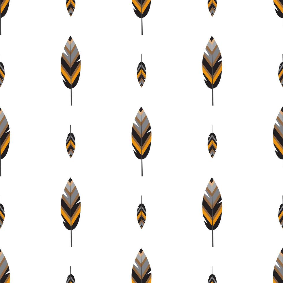 Seamless pattern with ethnic feathers. Good for wallpaper, web page background, greeting cards, fabric print. illustration. vector