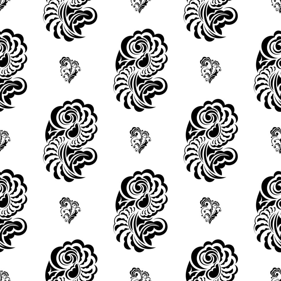patrón blanco y negro sin costuras con monogramas en estilo barroco. bueno para fondos, estampados, prendas de vestir y textiles. vector