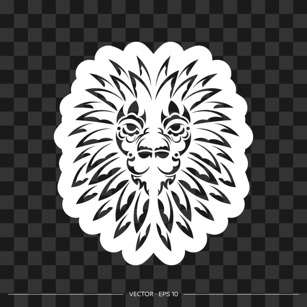 estampado de león. cara de león al estilo boho. ilustrador de vectores. vector